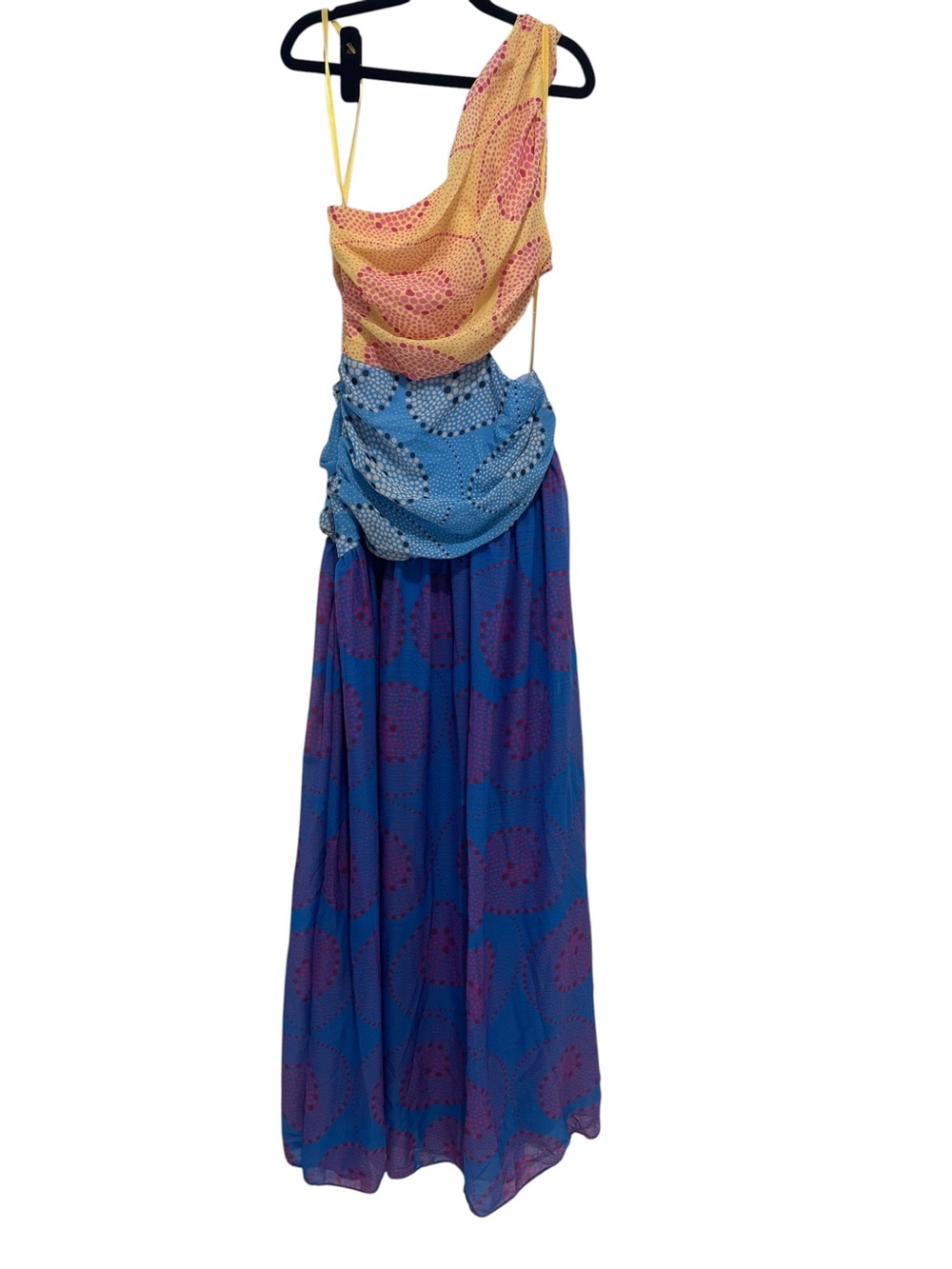 Staud Ashlyn Blue Golc Multicolor Cutout Maxi Dress, Size 2 - Picture 5 of 7